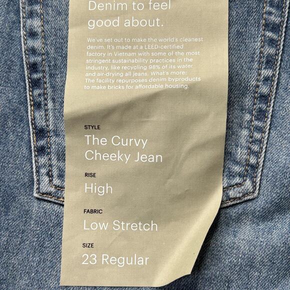 Everlane The Curvy Cheeky Jean Blue Organic Cotton Women's 23 Regular NWT - Picture 12 of 12